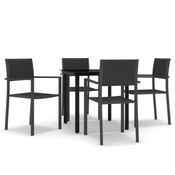 Maison Exclusive - 5 osan musta puutarhakalustesarja