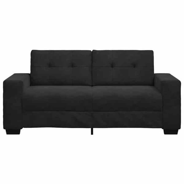 Maison Exclusive - Musta kaksipaikkainen sohva 180x77x82 cm samettia