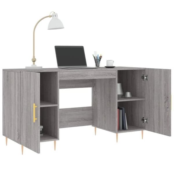 Maison Exclusive - Kontorsonoma grå 140x50x75 cm ingenjörsträ
