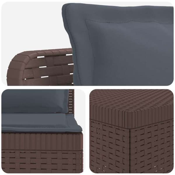 Maison Exclusive - Have Sofa 5 Pladser med Puder i Rattan Look PP Brun