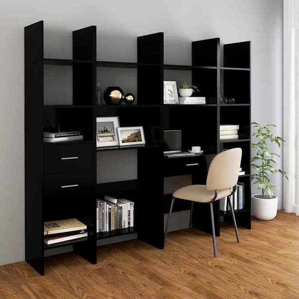 Maison Exclusive - Bibliotek Sort 60x35x180 cm Ingeniørtræ