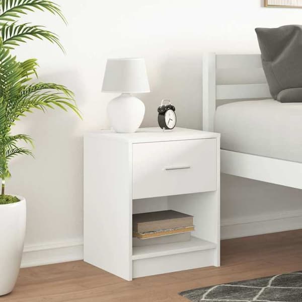Maison Exclusive - Sängbord med låda vit 40x34x50 cm