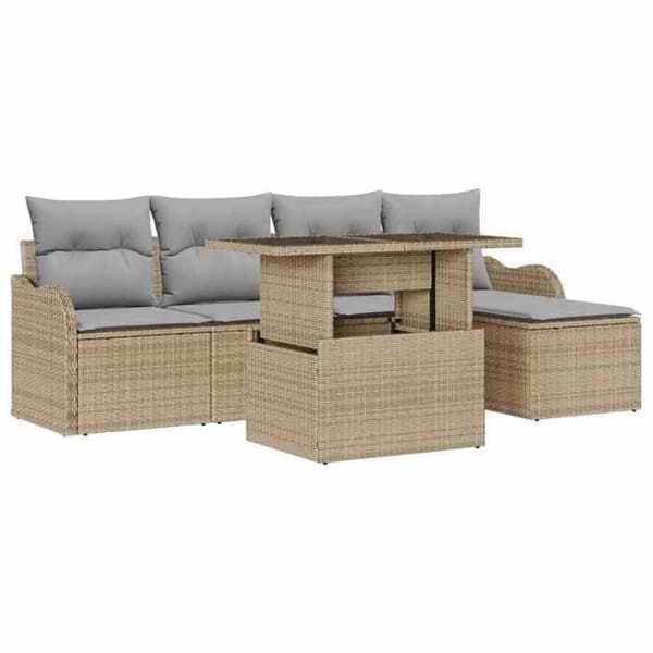 Havemøbler - MAISON EXCLUSIVE - Modulerbart sæt 6 dele - Beige - Syntetisk poly rattan - Stålramme beige