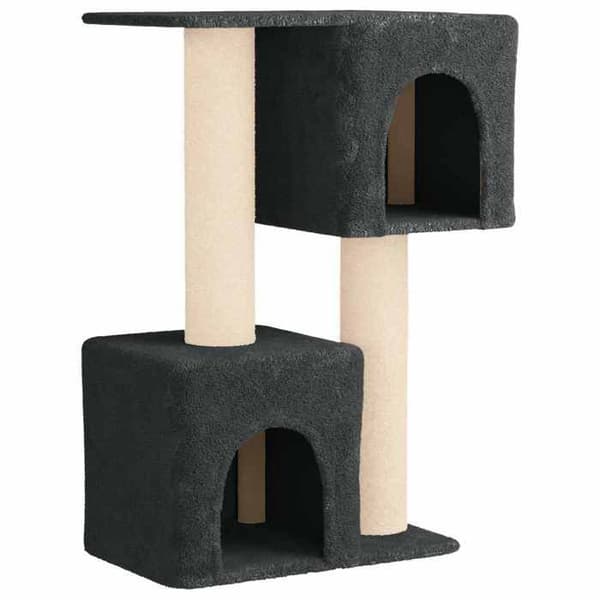 Kattetræ - EKSKLUSIVT HUS - 114 cm - Sisal stolper - Mørkegrå - Multi-niveau Mörkgrå