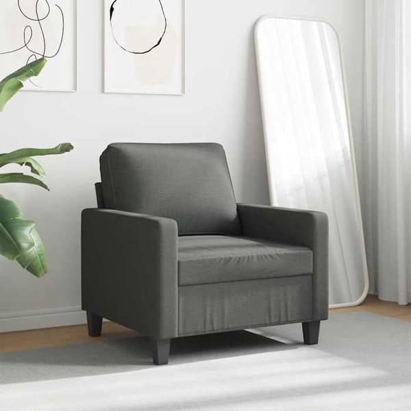Maison Exclusive - Tummanharmaa nojatuoli 60 cm Kangas