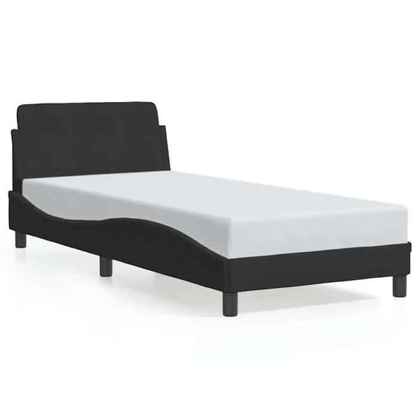 Maison Exclusive - Dover-musta sänkyrunko 90x200 cm samettipäädyllä svart
