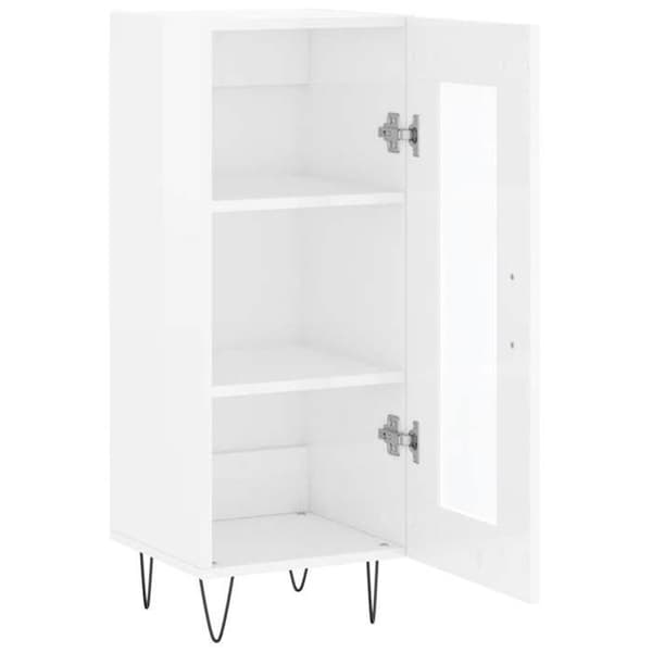 Maison Exclusive - Buffé Vit glänsande 34,5x34x90 cm Ingenjörsträ Strålande vit