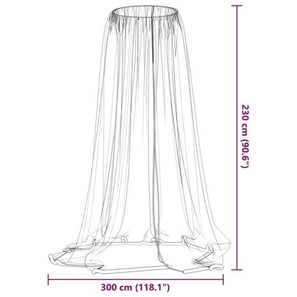 Maison Exclusive - Myggenet til parasol 220 net sort Φ300x230 cm