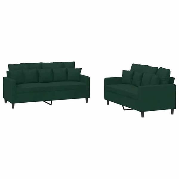 Maison Exclusive - Sæt af 2 sofaer med puder Mørkegrøn Velour