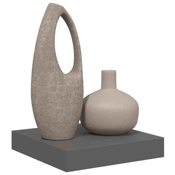 Maison Exclusive - Kelluva seinähylly Harmaa kiiltävä 23x23,5x3,8 cm MDF Glänsande grå
