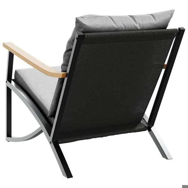 Maison Exclusive - Trädgårdsstolar med kuddar, set om 2, svart stål