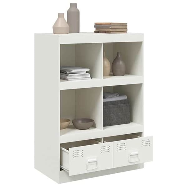 Maison Exclusive - Vit hög buffé 67x39x95 cm stål Vit