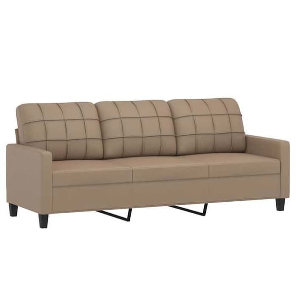 Maison Exclusive - Soffa 3-sits Cappuccino 180 cm Konstläder Cappuccino