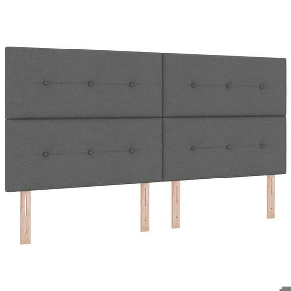 Maison Exclusive - Sengestel med hovedgærde Mørkegrå 200 x 200 cm stof
