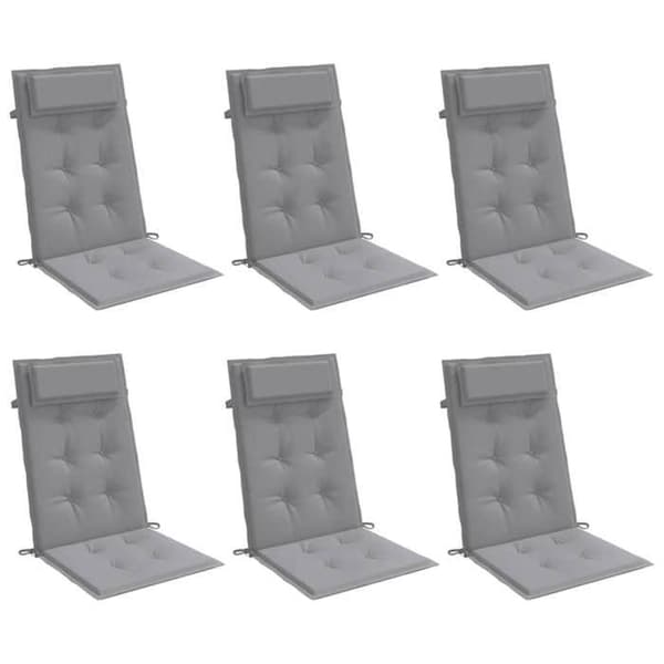 Maison Exclusive - Stolar med hög rygg, 6-pack, grått Oxford-tyg grå