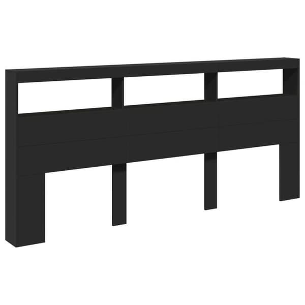 Maison Exclusive - Senghovedgærde med LED sort 220x17x102 cm