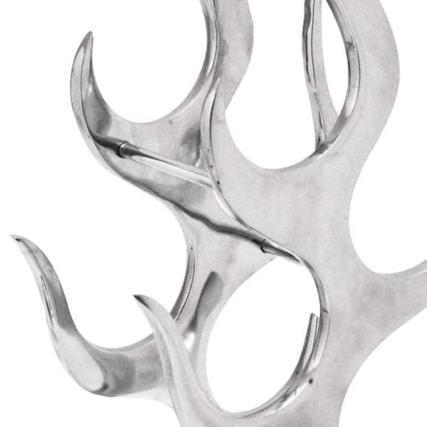 Flaskställ - Maison Exclusive - Silver aluminium - Designerflamformad - 9 flaskor Silver
