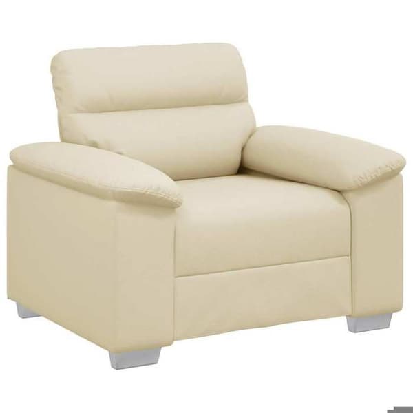 Maison Exclusive - Cremefarvet lænestol sofa 100x81x84 cm i kunstlæder Grädde