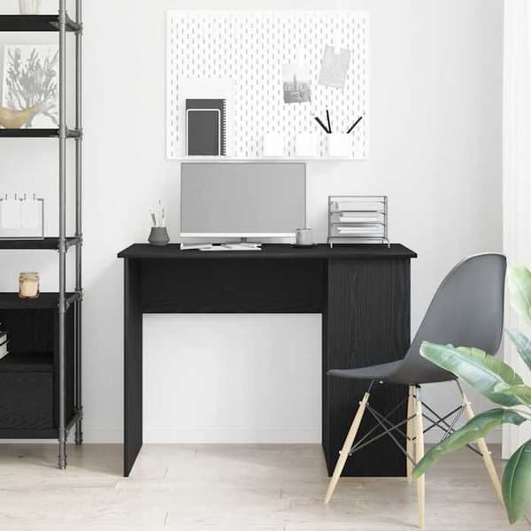 Maison Exclusive - Skrivebord i sort egetræ 100x55x75 cm ingeniørtræ svart ek