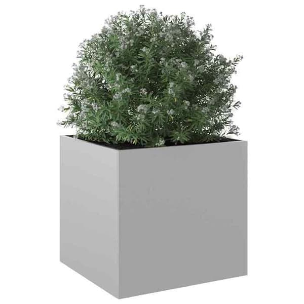 Maison Exclusive - Silverfärgad kruka 49x47x46 cm galvaniserat stål