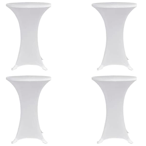 Maison Exclusive - Elastiska bordsöverdrag Ø 70 cm Vit 4 st