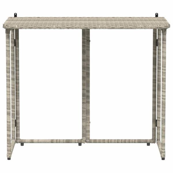 Trädgårdsbord - EXKLUSIV HEM - Klassisk - Fällbar - Ljusgrå polyrotin - 90x51x75 cm Ljusgrått