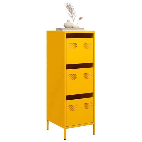 Maison Exclusive - Buffé hög gul senap 39x35x103,5 cm stål