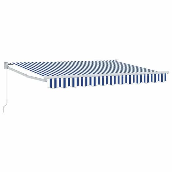 Maison Exclusive - Fällbart tak i blått och vitt 3,5 x 2 m