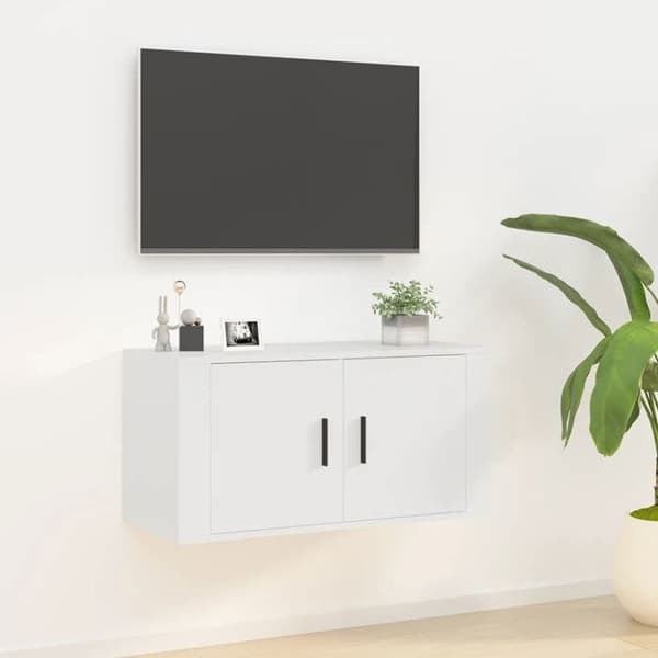 Maison Exclusive - Väggmonterad TV-möbel Vit 80x34,5x40 cm