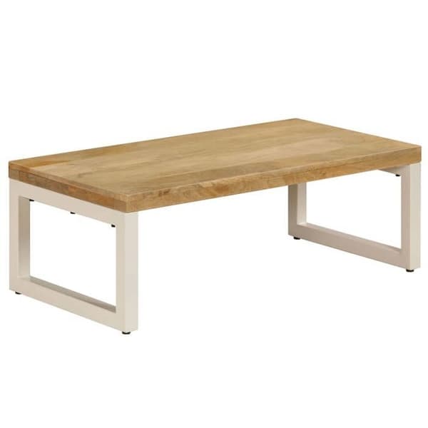 Maison Exclusive - Sofabord 100x50x35 cm Solid mangotræ og stål