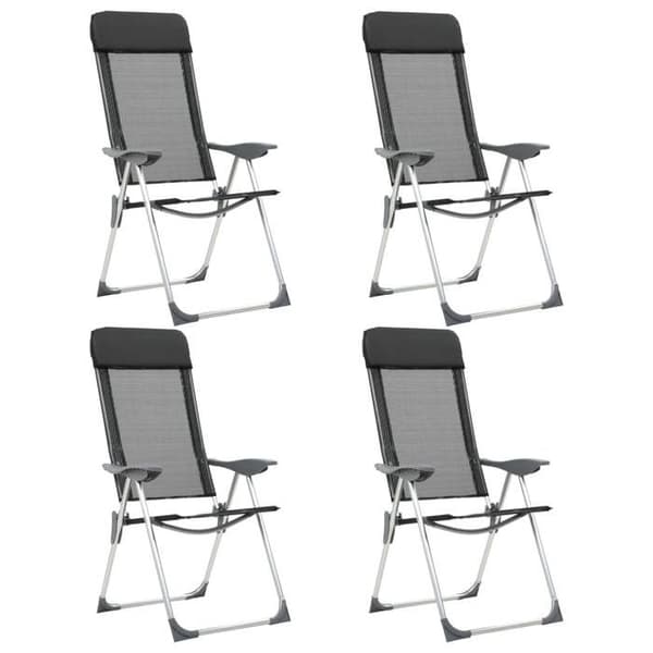 Maison Exclusive - Campingstole, foldbare, sæt af 4, Sort Aluminium