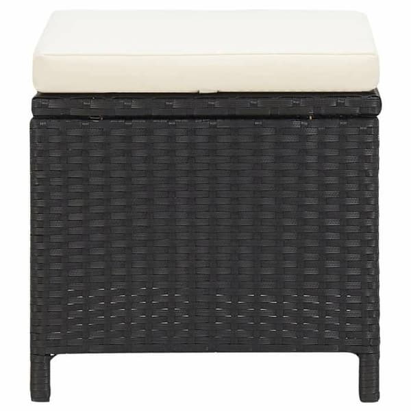 Maison Exclusive - Trädgårdsstolar set om 4 med kuddar, flätad resin, svart