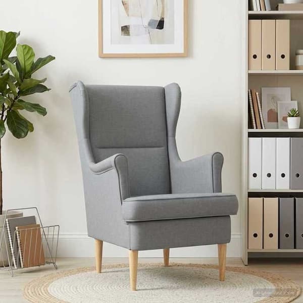 Maison Exclusive - vaaleanharmaa kangas nojatuoli