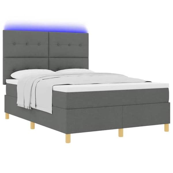 Maison Exclusive - LED-jousipatja Tummanharmaa 140 x 190 cm kangas Mörkgrå