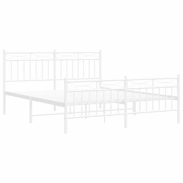 Sengestel - EKSKLUSIV HUS - 150 x 200 cm - Stål - Hvid - Lamelseng Vit