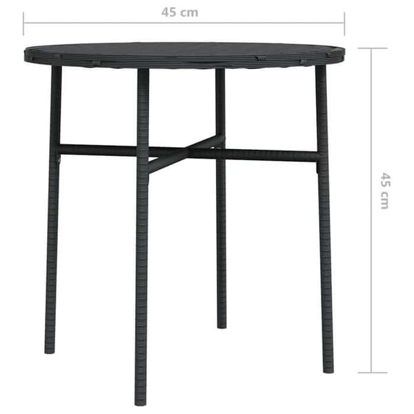 Maison Exclusive - Sort tebord 45 cm vævet harpik