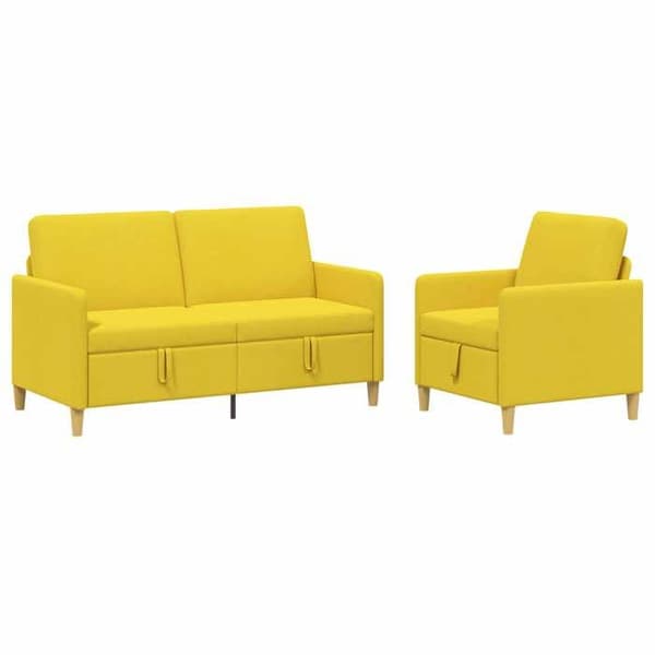 Maison Exclusive - Sofa med opbevaring 2 stk Lys gul Polyester