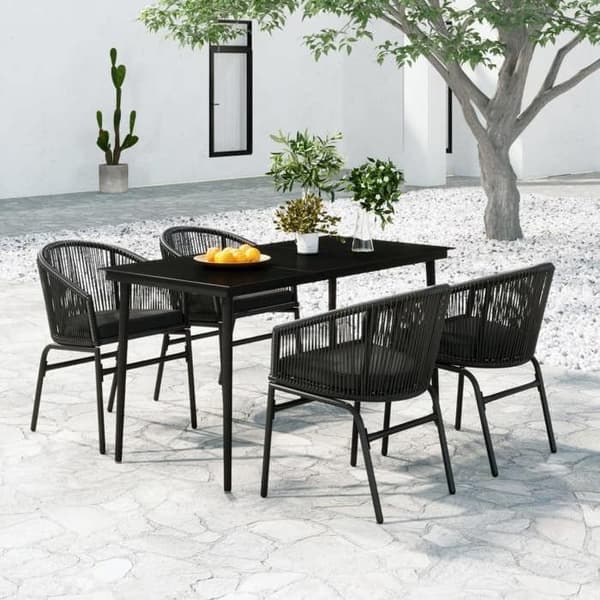 Maison Exclusive - Have spisebordssæt 5 stk Sort