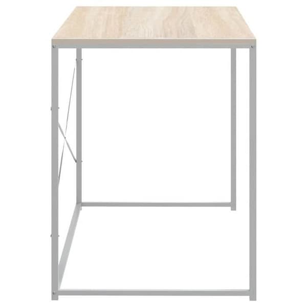 Maison Exclusive - Hvid egetræ computerbord 110x60x70 cm Ingeniørtræ