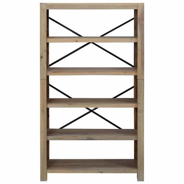 Maison Exclusive - Bibliotek 5 nivåer 80x30x140 cm Solid akaciaträ