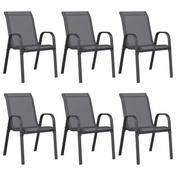 Maison Exclusive - Stapelbara trädgårdsstolar set om 6 Grå Textilene