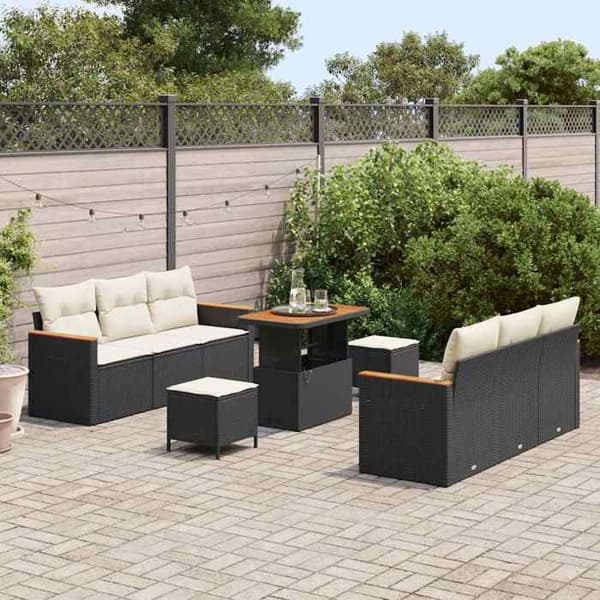 Maison Exclusive - 11-delars trädgårdsoffmöbelset 10-sits