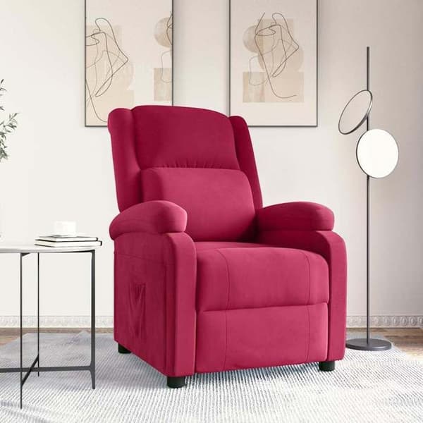 Maison Exclusive - Punainen viininpunainen samettinen nojatuoli