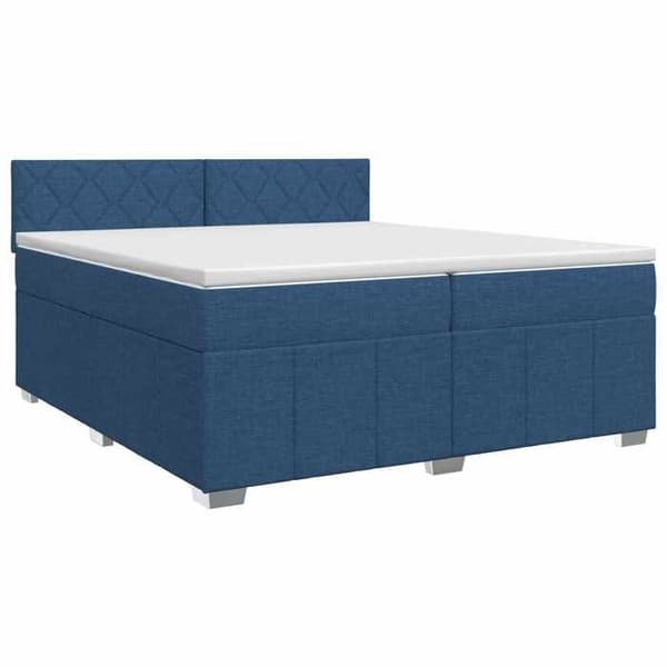 Maison Exclusive - Boxspring seng med madras Blå 200 x 200 cm Stof Blå