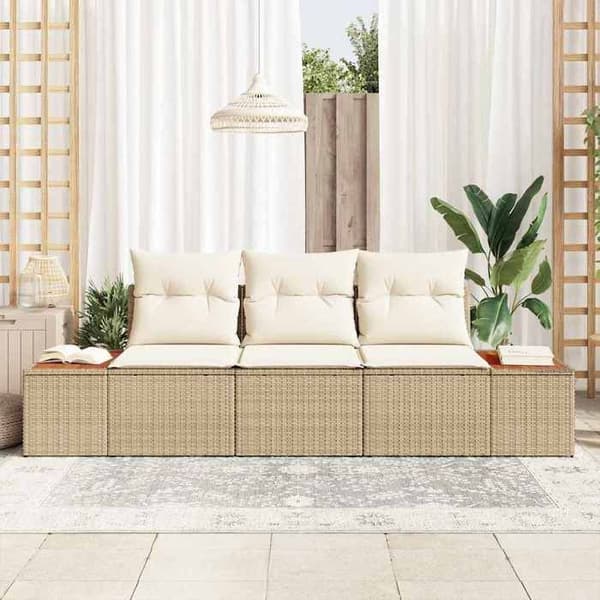 Trädgårdsmöbler - EXKLUSIVT HEM - 3 delar - Beige - Modulär - Justerbart bord beige
