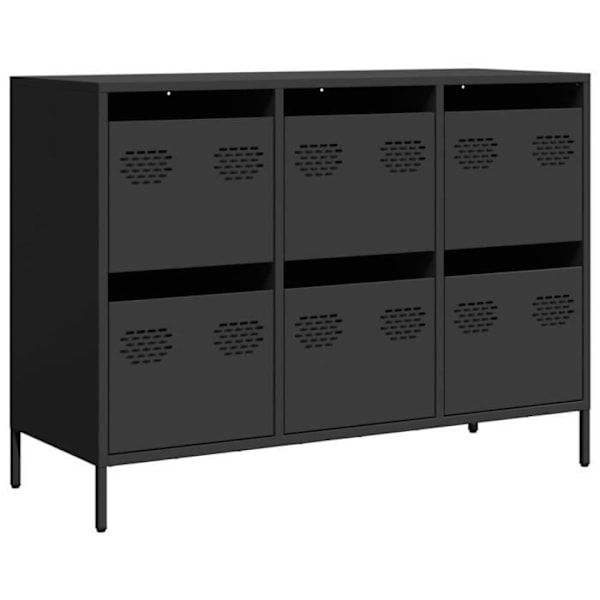 Buffé svart 101,5x39x73,5 cm kallvalsat stål 74 [cm] Svart