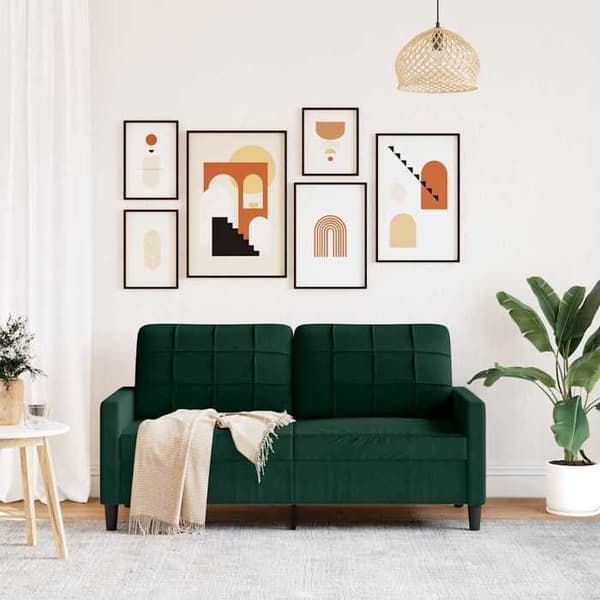 Maison Exclusive - Soffa 2-sits Grön mörk 140 cm Sammet Mörkgrön