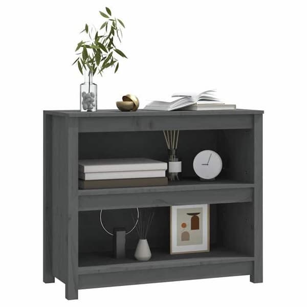 Maison Exclusive - Harmaa Kirjasto 80x35x68 cm Massiivipuu Grå