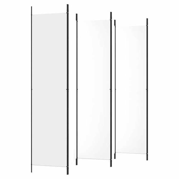 Avskiljande vägg - EXKLUSIV HEM - 6 paneler - 100% polyester & järn - Vit - 300x220 cm Vit