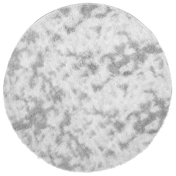 Shaggy matta - MAISON EXCLUSIVE - NAVARRA - Grå silver - 120x120 cm - Halkskydd silvergrå